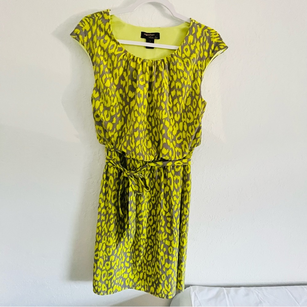 Signature by Robbie Bee Cap Sleeve Tie Belt Mini Dress Size 8
